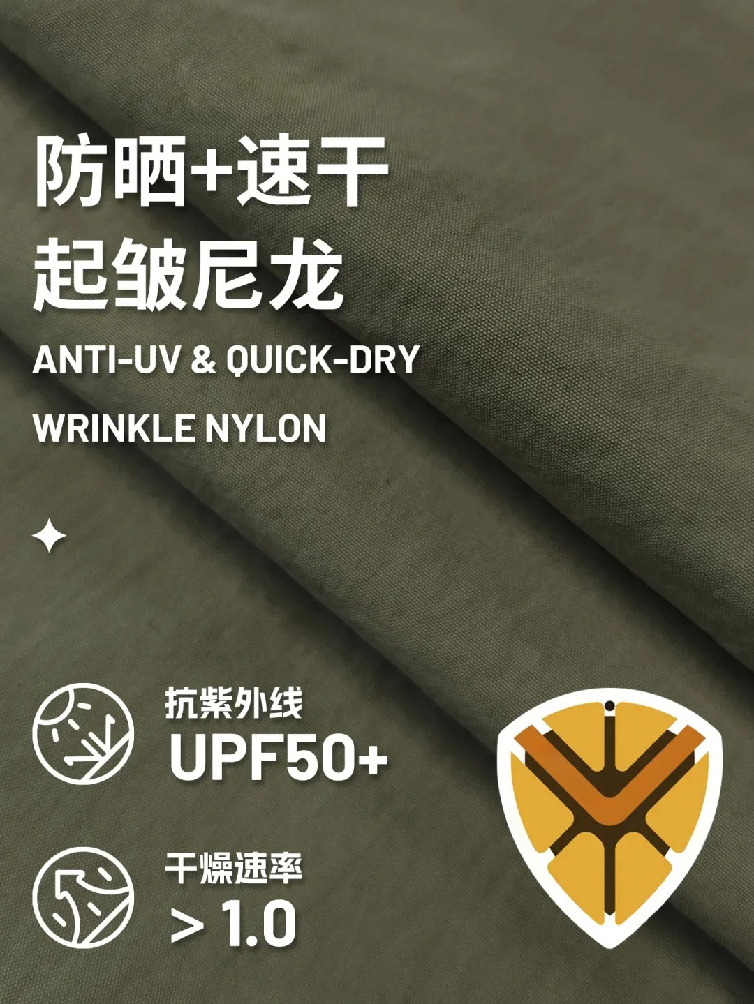 25SS轻薄户外速干起皱抗紫外线裤装外套面料